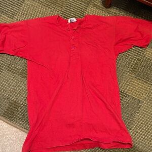 Kids Red Casual Shirt cotton from the 80s